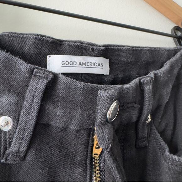 Good American Good Legs Black Skinny Jeans silver sparkle Side Stripes stretch 6 - Picture 9 of 13